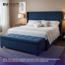 Fire Retardant Heavy Duty Upholstery Fabric Blue Steel - Clearance