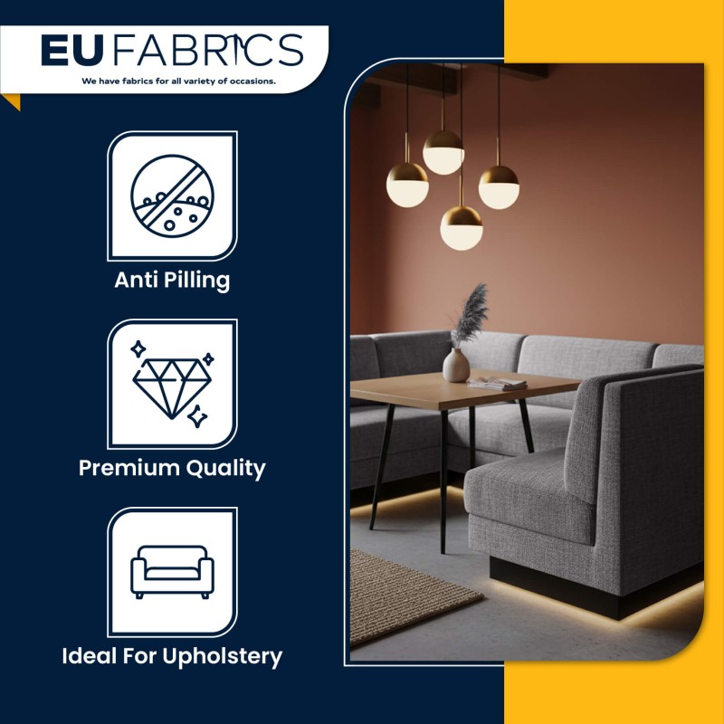 Fire Retardant Heavy Duty Upholstery Fabric Silver - Clearance
