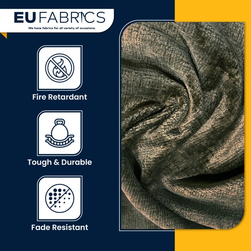 Fire Retardant Heavy Duty Upholstery Fabric Olive - Clearance