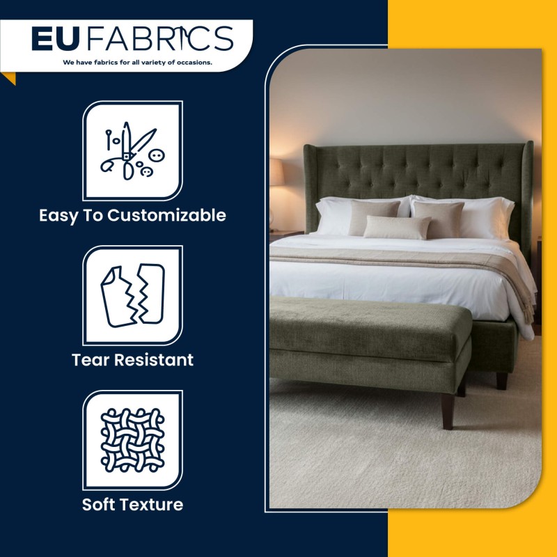 Fire Retardant Heavy Duty Upholstery Fabric Olive - Clearance