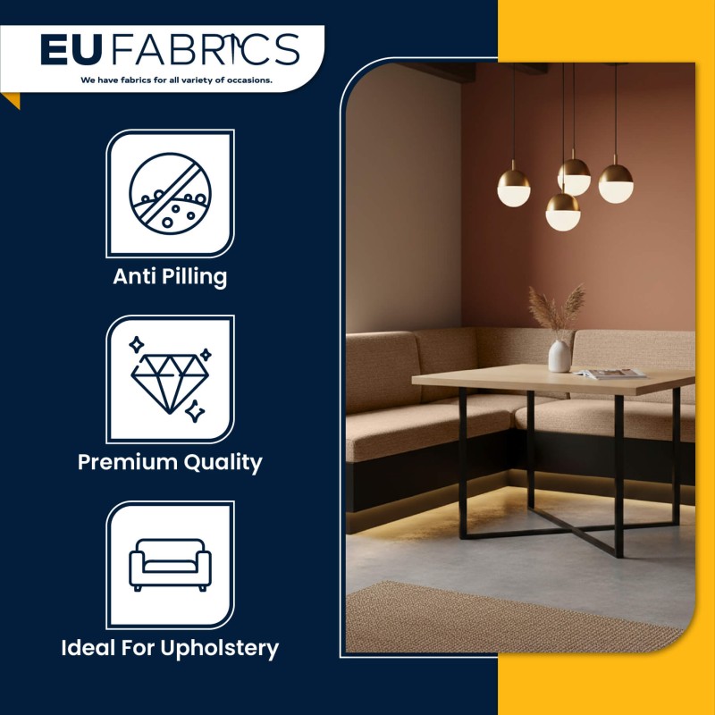 Fire Retardant Heavy Duty Upholstery Fabric Fawn - Clearance