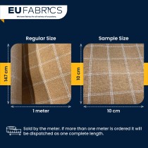 Fire Retardant Heavy Duty Upholstery Fabric Beige Check - Clearance