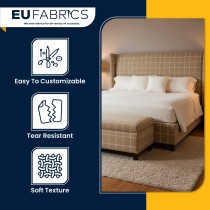 Fire Retardant Heavy Duty Upholstery Fabric Beige Check - Clearance