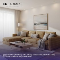 Fire Retardant Heavy Duty Upholstery Fabric Beige Check - Clearance