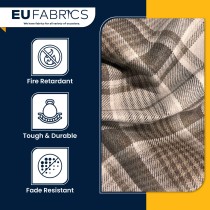 Fire Retardant Heavy Duty Upholstery Fabric Oats Check - Clearance