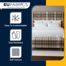 Fire Retardant Heavy Duty Upholstery Fabric Oats Check - Clearance