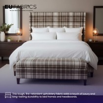 Fire Retardant Heavy Duty Upholstery Fabric Oats Check - Clearance