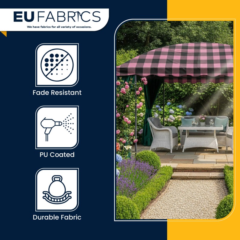 7oz PU Coated Waterproof Fabric Pink