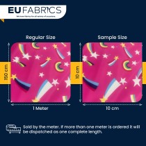 7oz PU Coated Waterproof Fabric Pink Rainbow 