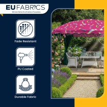 7oz PU Coated Waterproof Fabric Pink Rainbow 