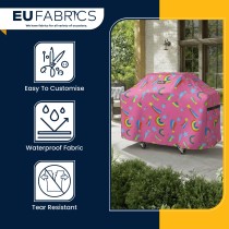 7oz PU Coated Waterproof Fabric Pink Rainbow 