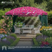 7oz PU Coated Waterproof Fabric Pink Rainbow 