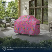 7oz PU Coated Waterproof Fabric Pink Rainbow 