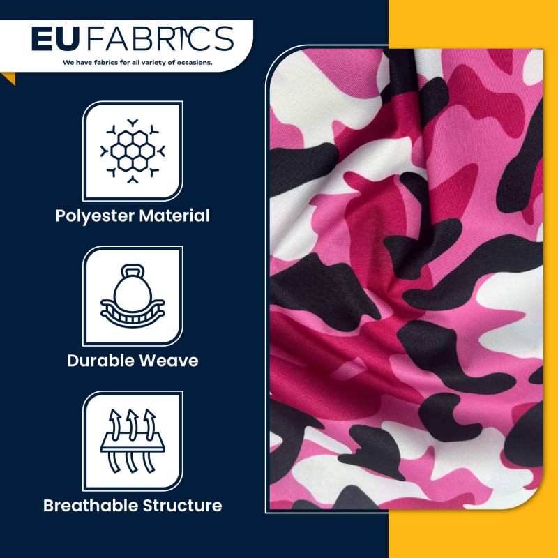 4oz Polyester NR005 Breathable Waterproof Fabric Pink Camo