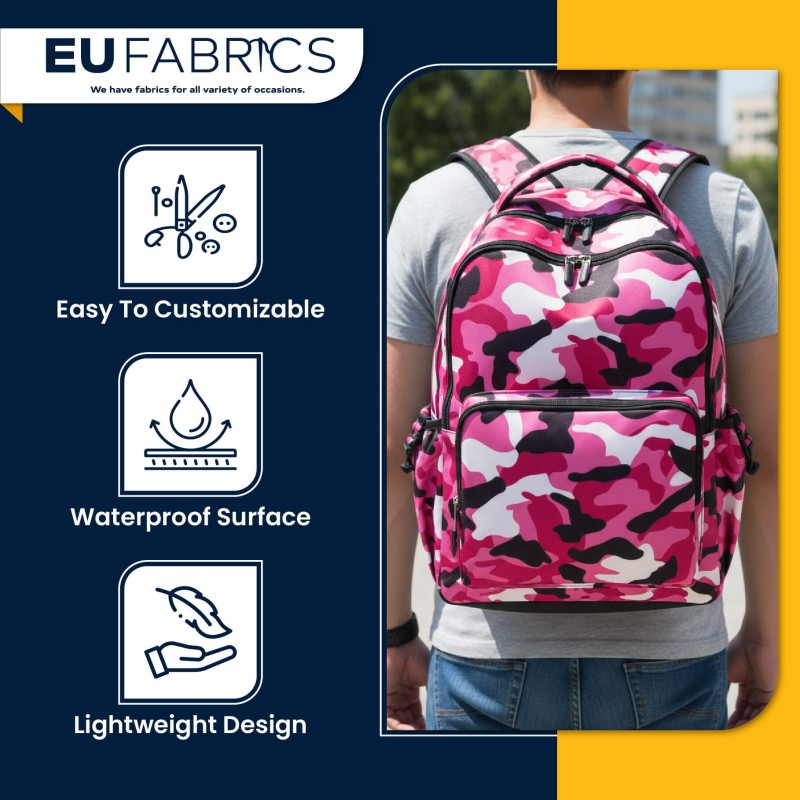 4oz Polyester NR005 Breathable Waterproof Fabric Pink Camo