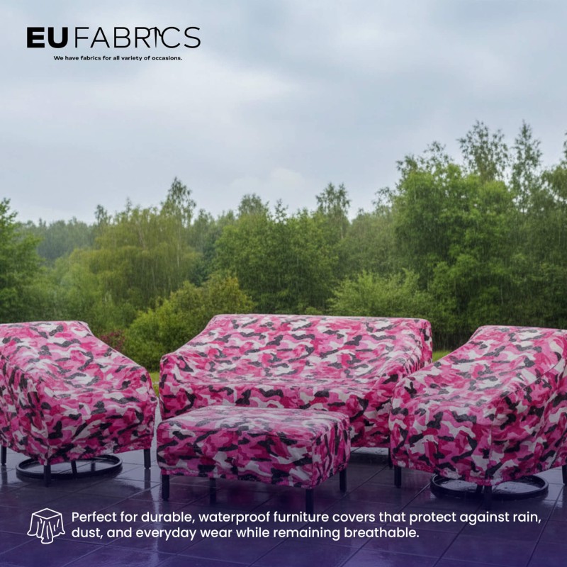 4oz Polyester NR005 Breathable Waterproof Fabric Pink Camo