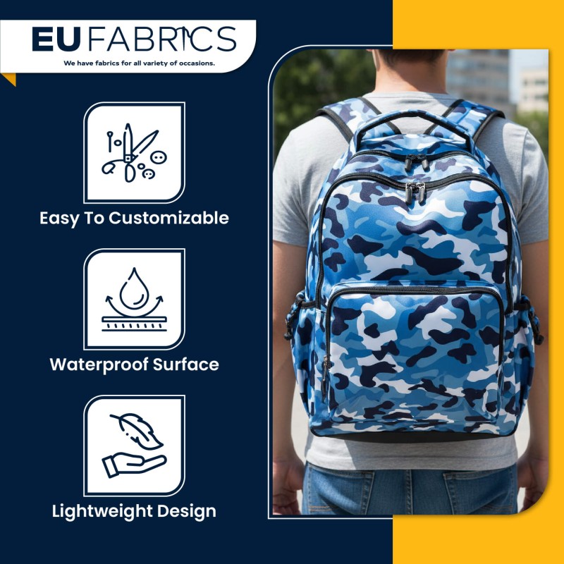 4oz Polyester NR005 Breathable Waterproof Fabric Sky Blue Camo