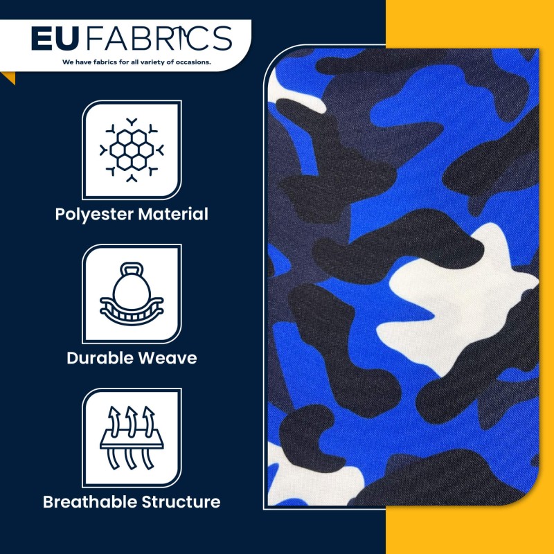 4oz Polyester NR005 Breathable Waterproof Fabric Royal Camo