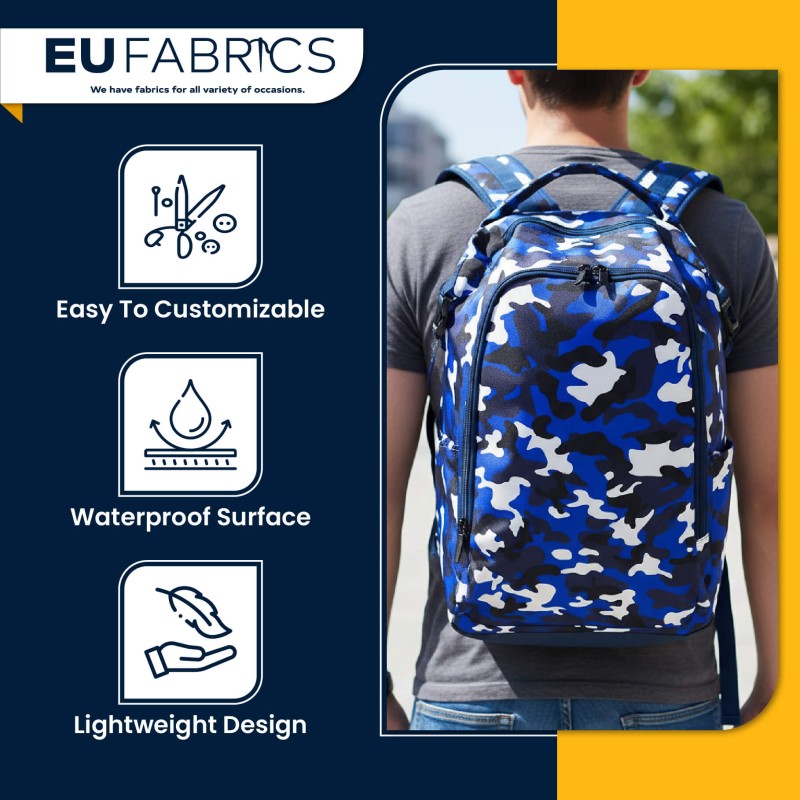 4oz Polyester NR005 Breathable Waterproof Fabric Royal Camo