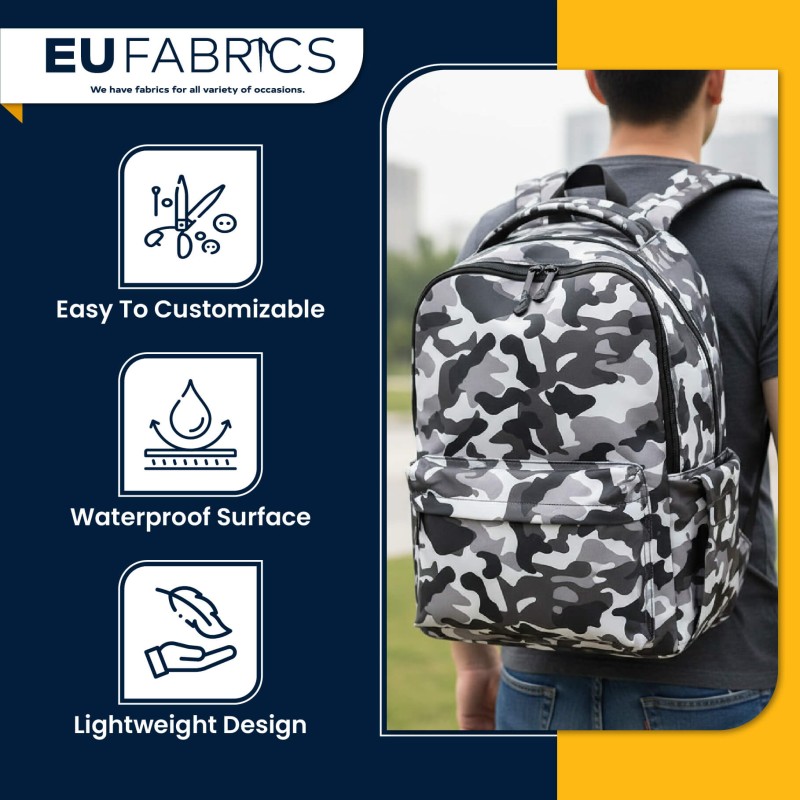 4oz Polyester NR005 Breathable Waterproof Fabric Silver Camo