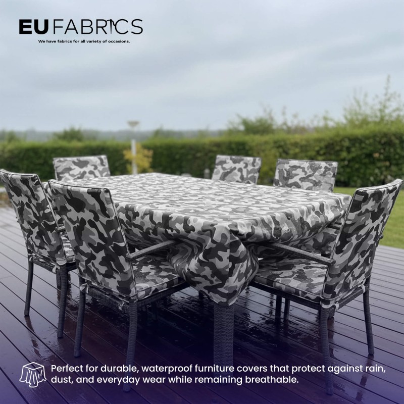 4oz Polyester NR005 Breathable Waterproof Fabric Silver Camo