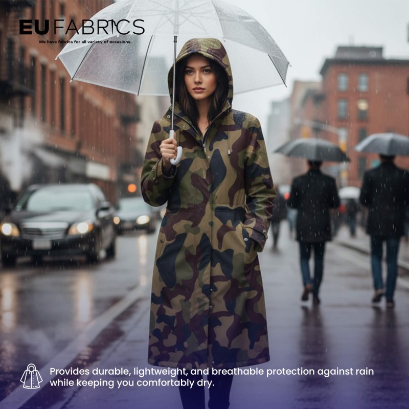 4oz Polyester NR005 Breathable Waterproof Fabric Olive Camo