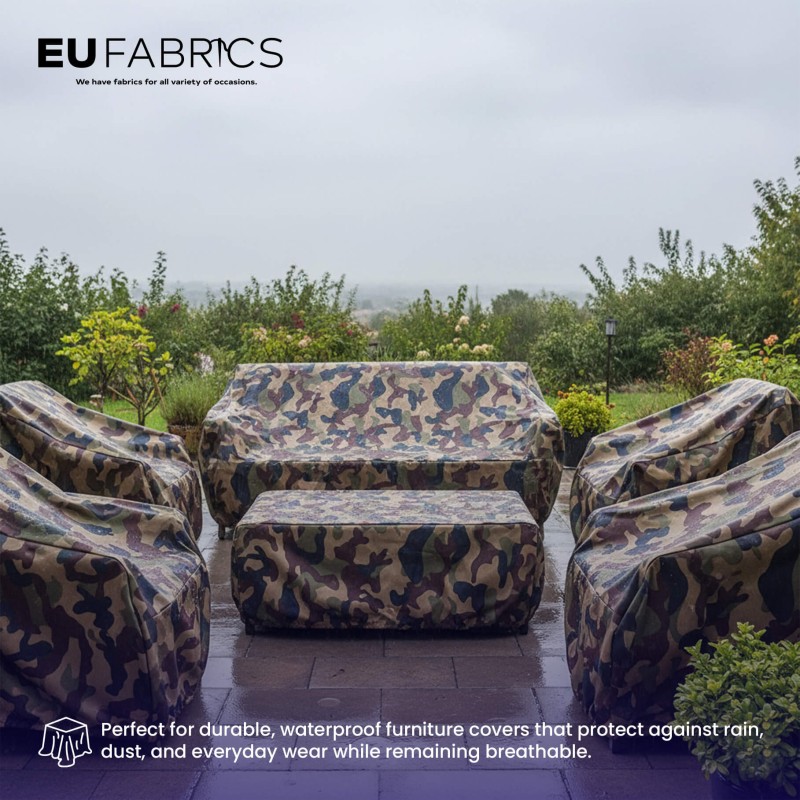 4oz Polyester NR005 Breathable Waterproof Fabric Olive Camo