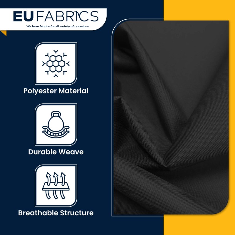 4oz Polyester NR005 Breathable Waterproof Fabric Black