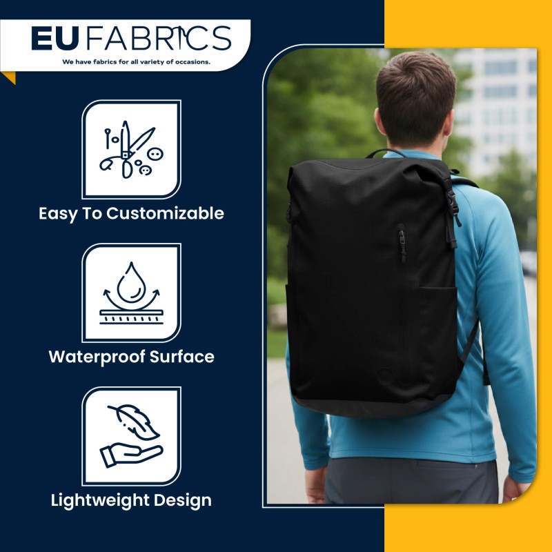 4oz Polyester NR005 Breathable Waterproof Fabric Black