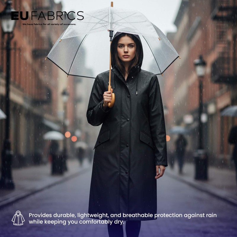 4oz Polyester NR005 Breathable Waterproof Fabric Black