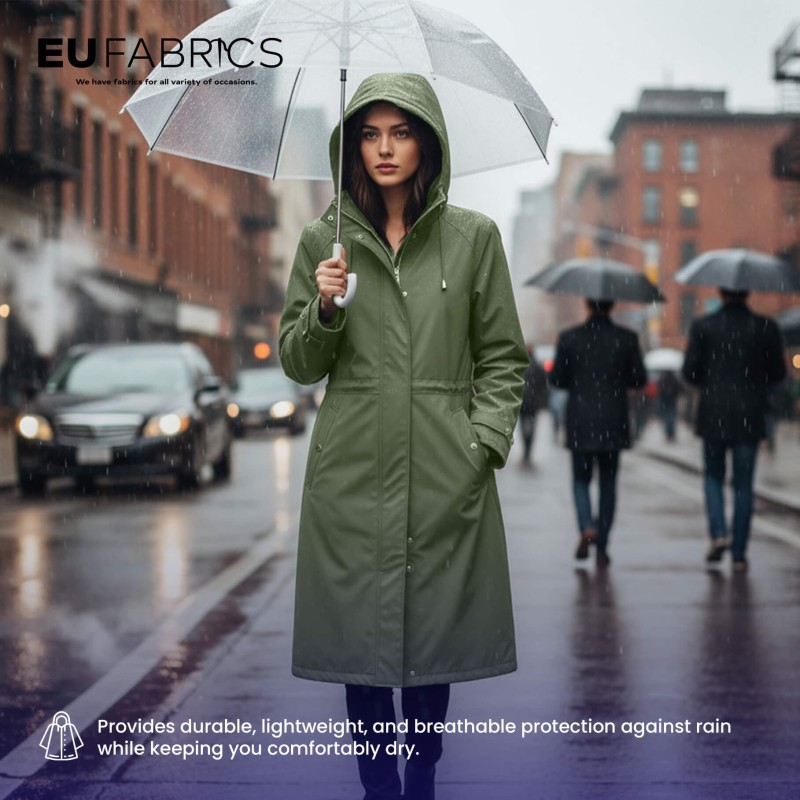 4oz Polyester NR005 Breathable Waterproof Fabric Olive