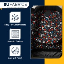 Anti Pill Printed Fleece Fabric Black