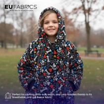 Anti Pill Printed Fleece Fabric Black