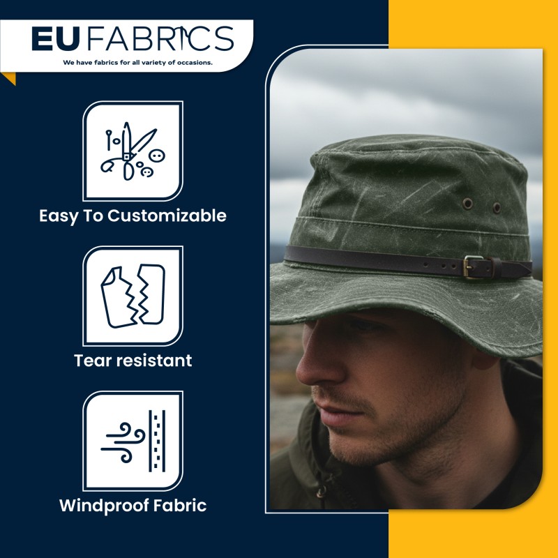 Distressed Waxed Canvas Fabric 1