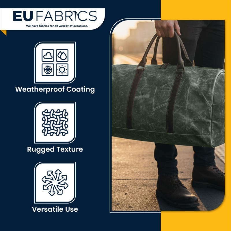 Distressed Waxed Canvas Fabric 1