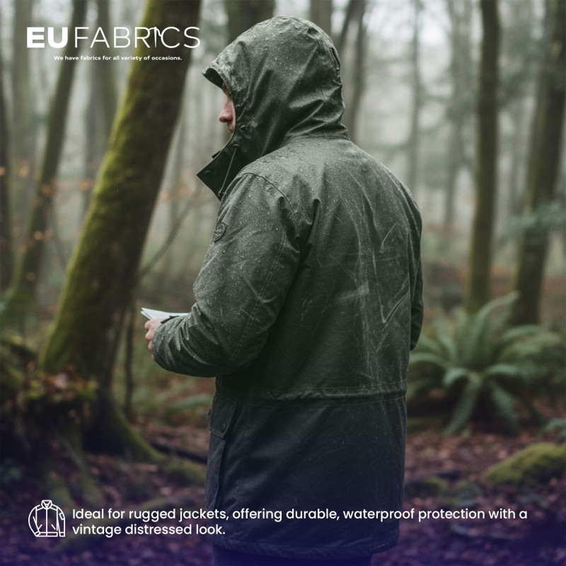 Distressed Waxed Canvas Fabric 1