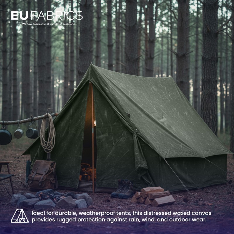 Distressed Waxed Canvas Fabric 1