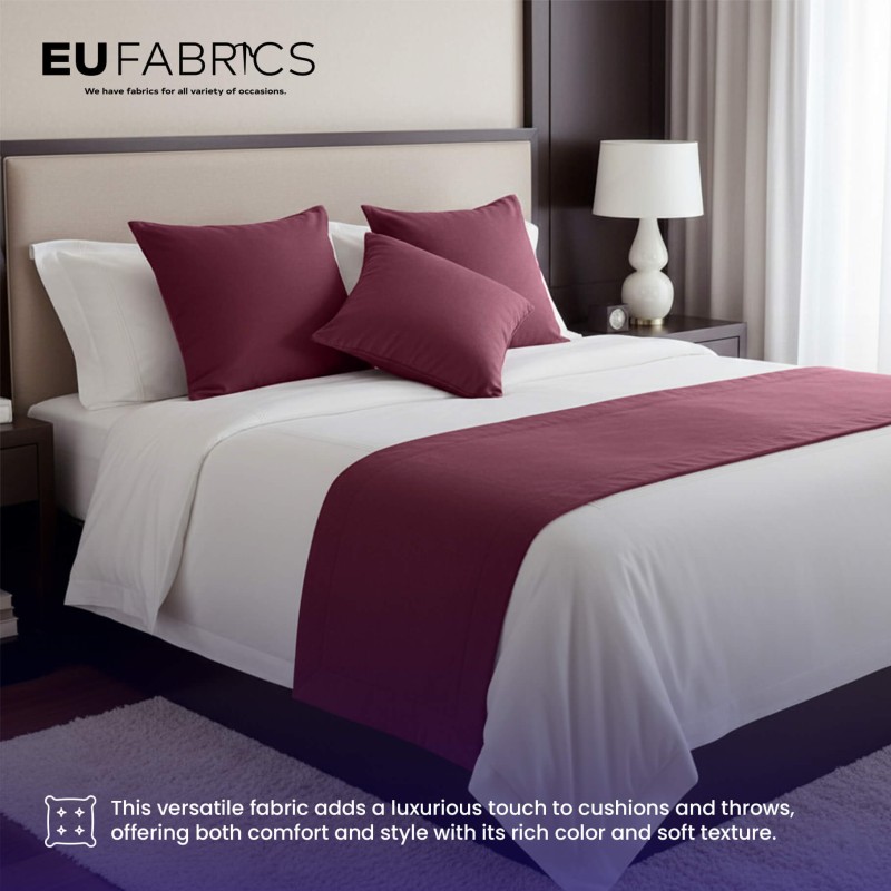 Fabric for Throws and Cushions Plum