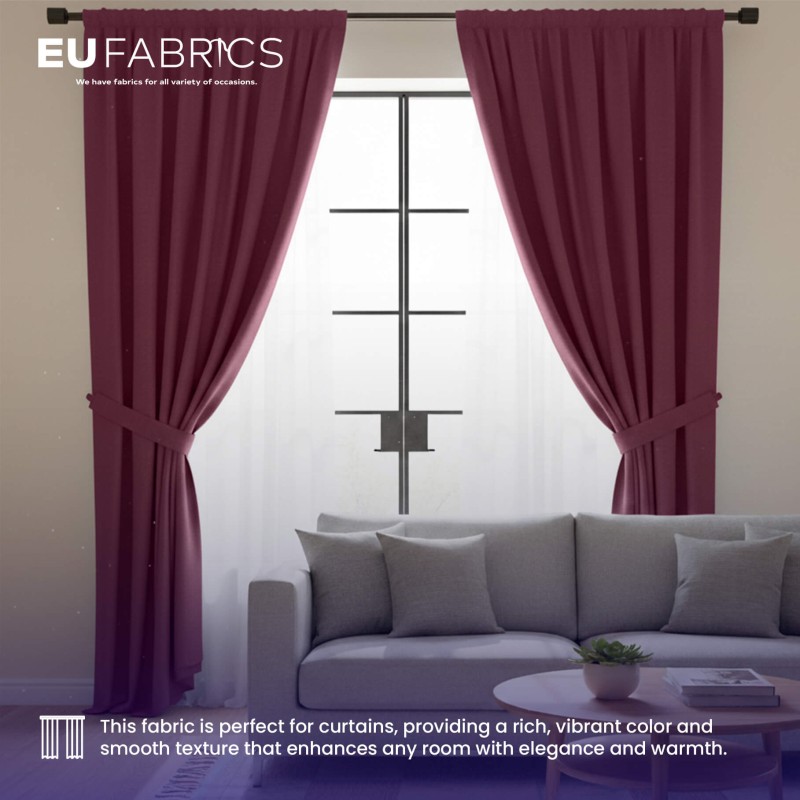 Fabric for Throws and Cushions Plum