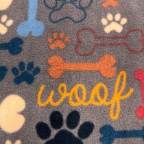 Cuddle Fleece Woof Design brown 1