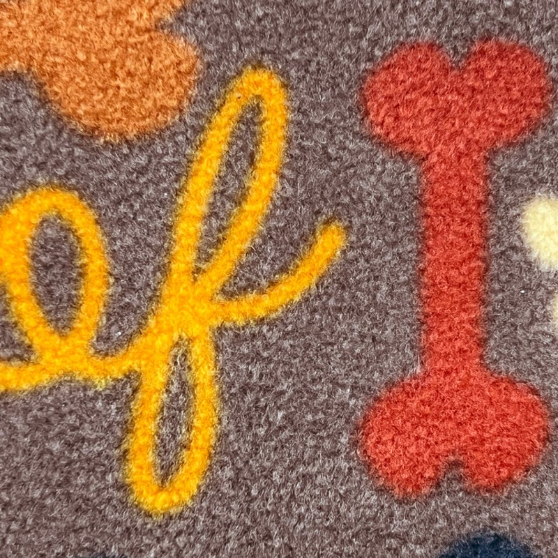 Cuddle Fleece Woof Design brown3