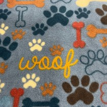 Cuddle Fleece Woof Design Grey1