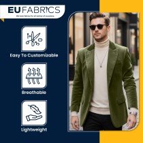 Cotton Velvet Fabric Dressmaking Olive Green