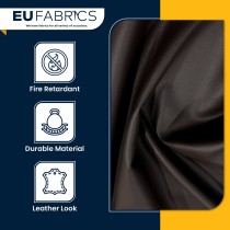 Luxury Soft Feel Leather Look Fabric Black 2