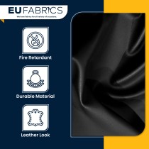 Luxury Soft Feel Leather Look Fabric Black 2