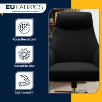 Luxury Soft Feel Leather Look Fabric Black 2