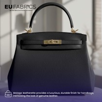 Luxury Soft Feel Leather Look Fabric Black 2