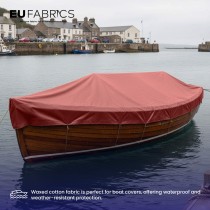 Cotton Canvas Waxed Fabric Red2