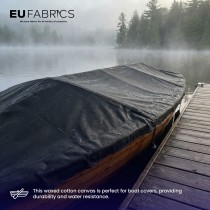 Black 17.5oz Waxed Cotton Canvas Fabric 10m | EU Fabrics
