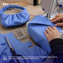 Sky Blue Stretch Faux Leather Fabric - Clearance